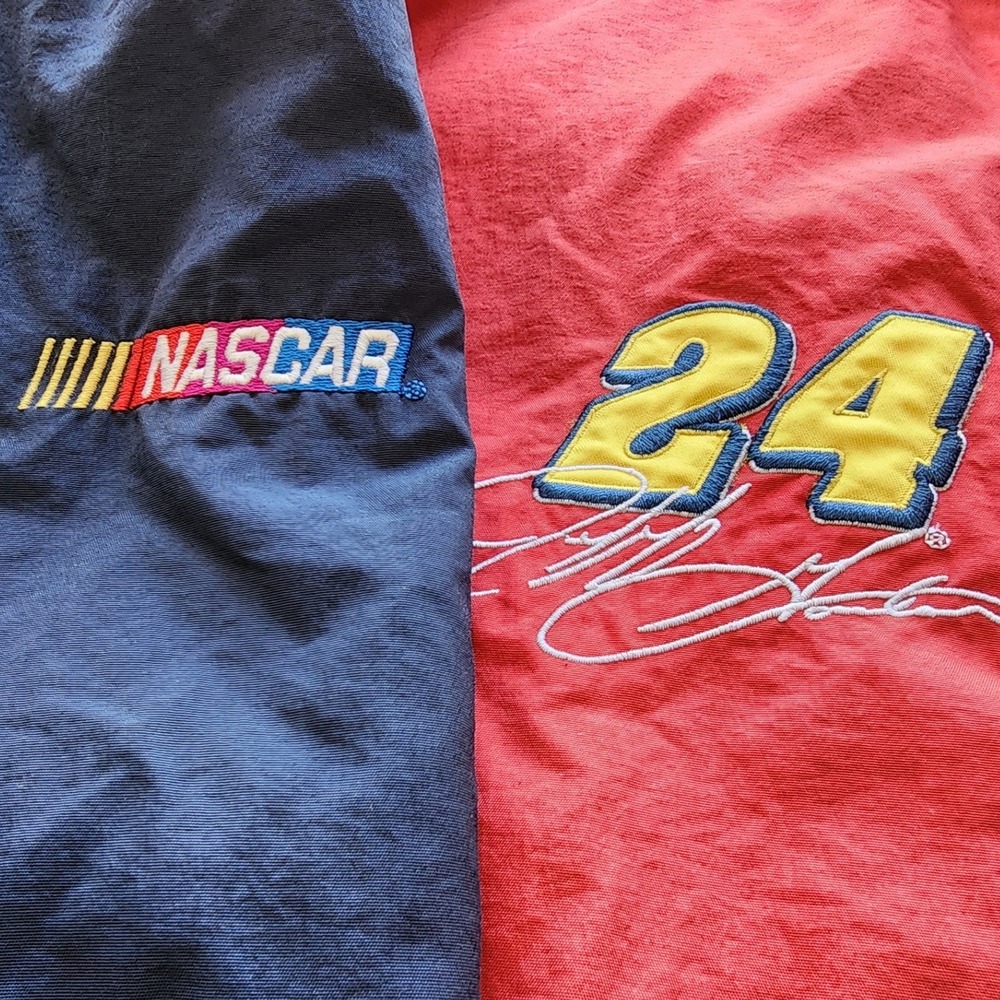 VTG Chase Authentics Jeff Gordon DuPont NASCAR Flame Jacket 2XL streetwear Y2K - Picture 9 of 12